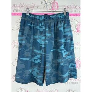 Legend Men's Blue Camouflage Cargo Shorts with Elastic Waistband with pocket